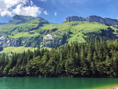 Alp dağları alpstein ve Appenzellerland bölgesinde Schafler veya Schaefler ve Ebenalp zirveleri - Appenzell Innerrhoden Kantonu (Ai), İsviçre