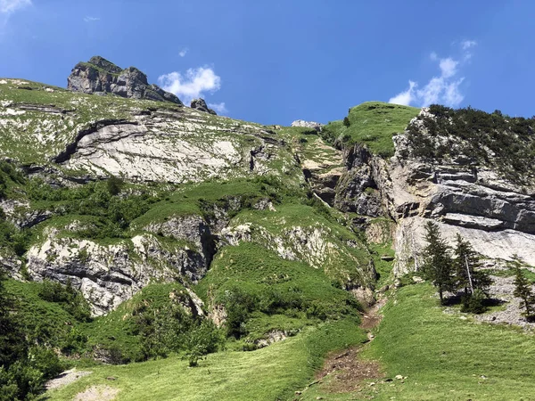 Kameny Skály Horského Masu Alpstein Regionu Appenzellerland Kantony Appenzell Innerrhoden — Stock fotografie