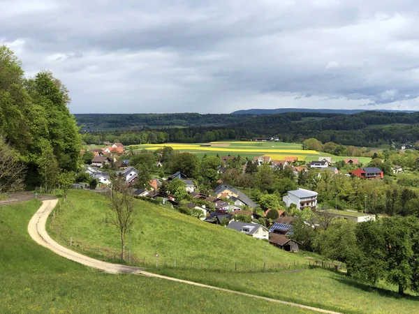 Ren Nehri Vadisi Verimli Tarım Alanları Buchberg Schaffhausen Kantonu Sviçre — Stok fotoğraf