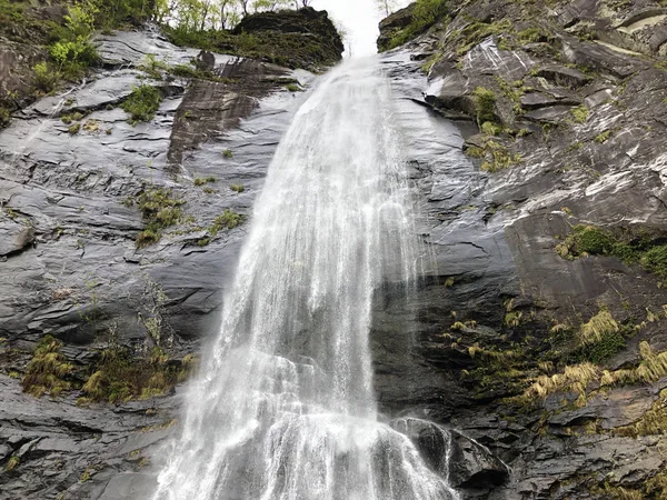 Cachoeira Grande Cascata Bignasco Cascata Grande Bignasco Vale Maggia Valle — Fotografia de Stock