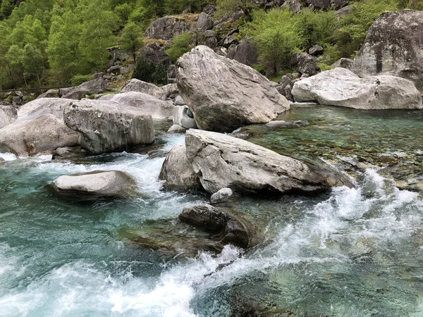 Fiume Bavona Val Bavona Valle Bavona Val Bavona Das Bavonatal — Foto Stock