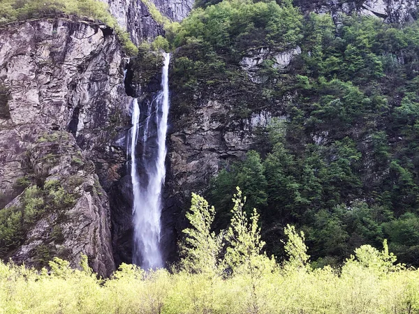 Şelale Cascata Del Soladino Veya Wasserfall Cascata Del Soladino Riveo — Stok fotoğraf