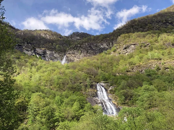 Cascata Delle Sponde Cascata Delle Sponde Riveo Canton Ticino Svizzera — Foto Stock