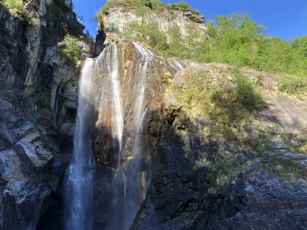 Cachoeira Salto Maggia Wasserfall Salto Maggia Cantão Ticino Suíça — Fotografia de Stock