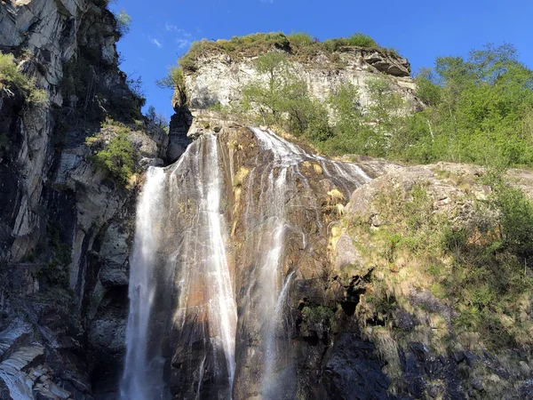 Waterfall Salto Maggia Wasserfall Salto Maggia Maggia Valley Valle Maggia — Stock Photo, Image