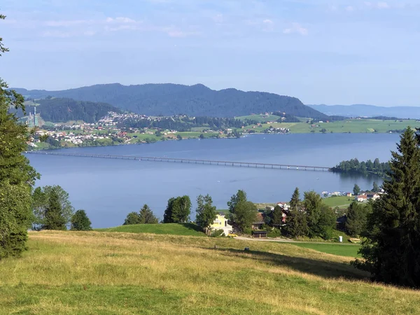 Artificial lake Sihlsee or Stausee Sihlsee, Willerzell - Canton of Schwyz, Switzerland