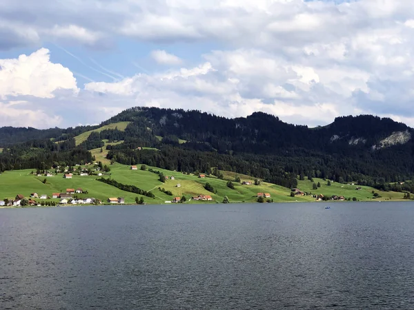 Suni Göl Sihlsee Veya Stausee Sihlsee Willerzell Schwyz Kantonu Isviçre — Stok fotoğraf