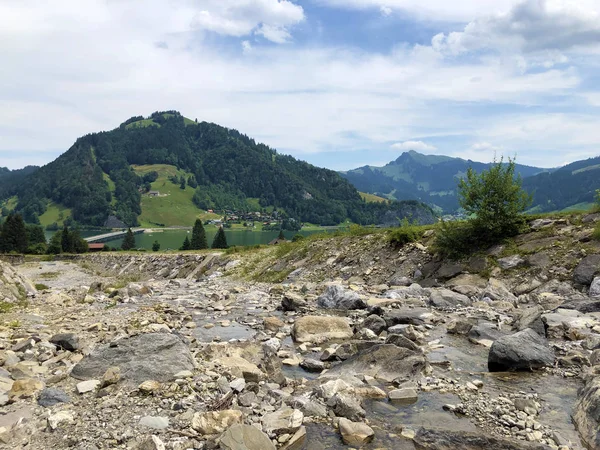 Steinbach Údolí Umělého Jezera Sihlsee Hrubé Kantony Schwyz Švýcarsko — Stock fotografie