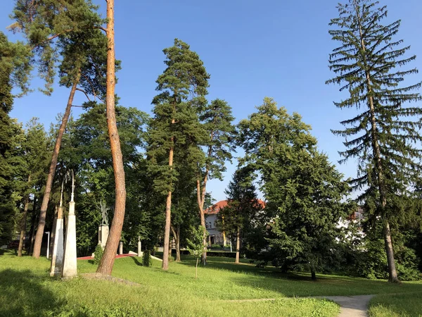 Jankoviç kale parkı veya Perivoj dvorca Jankovic ili Dvorski perivoj Jankoviç - Daruvar, Hırvatistan