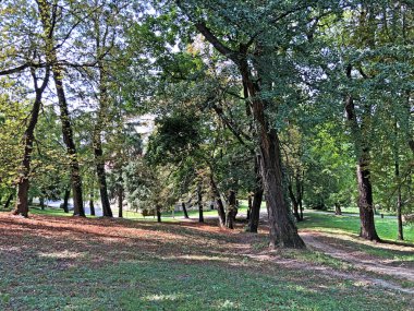 Pejacevic Kalesi veya Perivoj dvorca Pejacevic ili Nasicki gradski park Parkı - Nasice, Hırvatistan