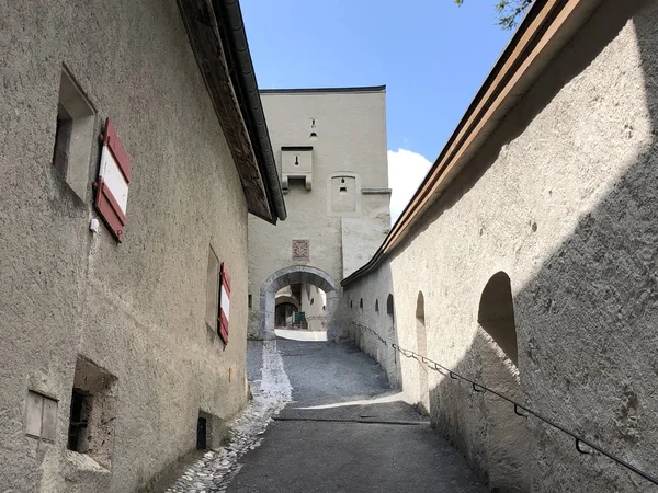 Fortezza Hohenwerfen Festung Hohenwerfen Burg Hohenwerfen Castello Avventura Hohenwerfen Pongau — Foto Stock