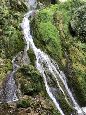 Şelale Skakavac bir Park orman Jankovac veya Tokat Skakavac u Park sumi Jankovac - Papuk doğa parkı, Hırvatistan
