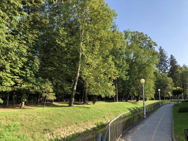 Spa bahçesi Julijes park veya Ljecilisni perivoj Julijev park - Daruvar, Hırvatistan