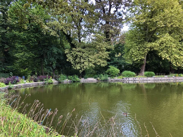 Primer Lago Maksimir Park Prvo Jezero Maksimirskom Perivoju Ili Parku — Foto de Stock