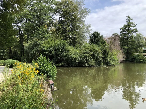 Primo Lago Nel Parco Maksimir Prvo Jezero Maksimirskom Perivoju Ili — Foto Stock