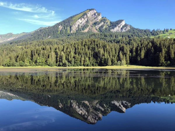 Lago Alpino Obersee Nel Massiccio Alpino Del Glarus Nella Regione — Foto Stock