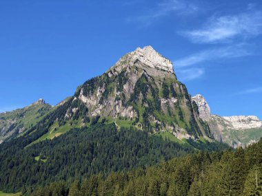 Brunnelistock (Bruennelistock) Oberseetal vadisi ve Alp Gölü Obersee, Nafels (Naefels) - Kanton Glarus, İsviçre üzerinde Dağ