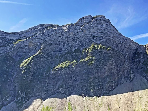 Montanha Plattenberg Acima Vale Oberseetal Masiff Montanha Glarus Alps Nafels — Fotografia de Stock