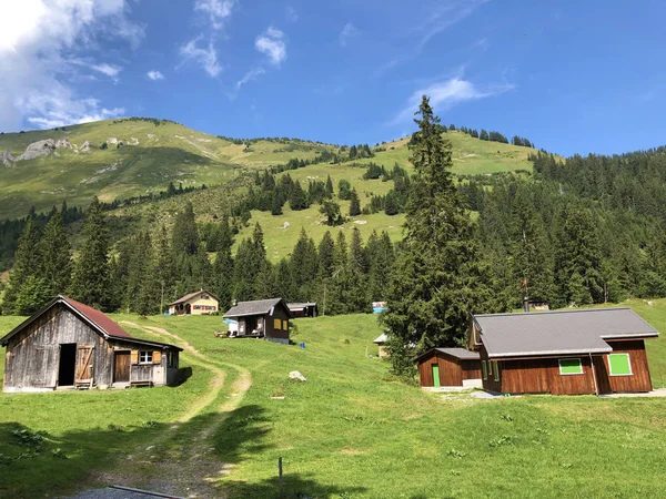 오베르세탈 Oberseetal 계곡과 글라너랜드 지대에 아호네닌의 알프스 나펠스 Naefels 스위스 — 스톡 사진