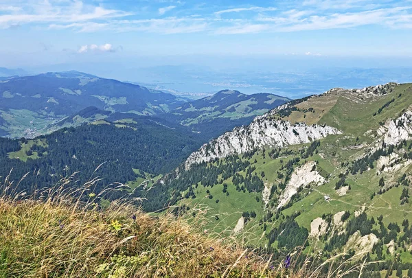 Pohled Vrcholu Tierbergu Nad Údolím Oberseální Pohoří Glarus Alp Masiff — Stock fotografie