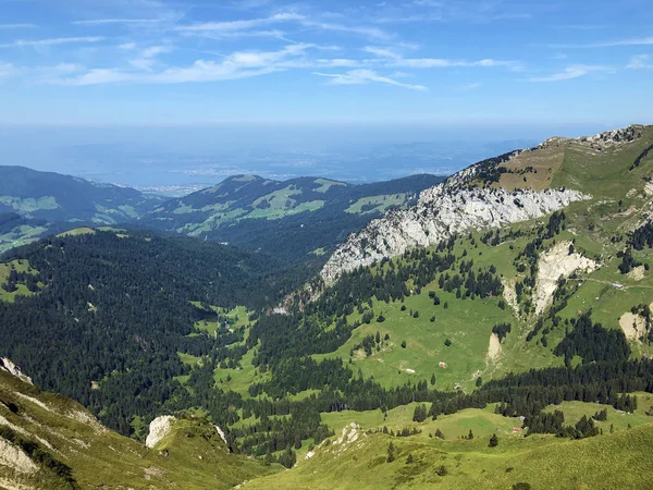 Pohled Vrcholu Tierbergu Nad Údolím Oberseální Pohoří Glarus Alp Masiff — Stock fotografie