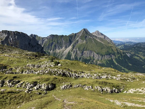 Turner Diethelm Wyss Rossli Mountains Wagital Valley Waegital Alpine Lake — Stock Photo, Image