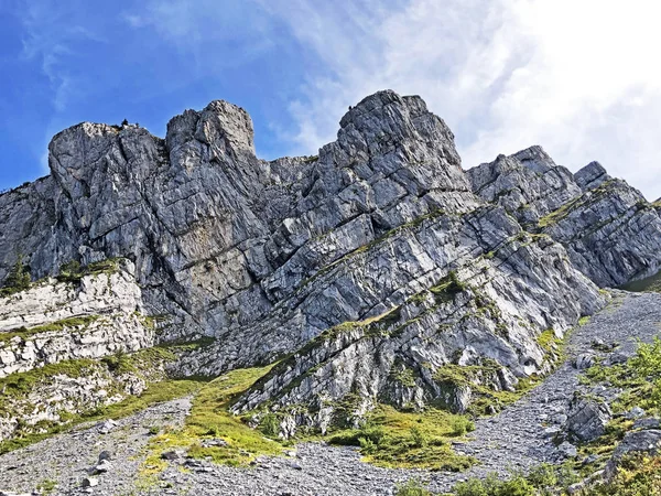 Mutteriberg Hegy Felett Wagital Völgy Waegital Alpesi Lake Wagitalersee Waegitalersee — Stock Fotó