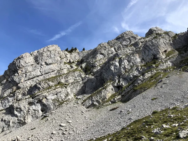 Mutteriberg Hegy Felett Wagital Völgy Waegital Alpesi Lake Wagitalersee Waegitalersee — Stock Fotó