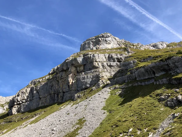 Rund Chopf Hegy Wagital Völgy Waegital Alpesi Lake Wagitalersee Waegitalersee — Stock Fotó