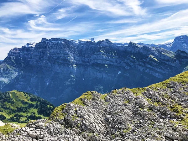 Glarnisch Glaernisch Montagna Sopra Lago Alpino Klontalersee Kloentalersee Valle Klontal — Foto Stock