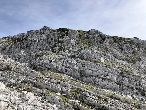 Glarus Alpok Hegység Kövei Sziklái Glarnerland Turista Régió Innerthal Canton — Stock Fotó