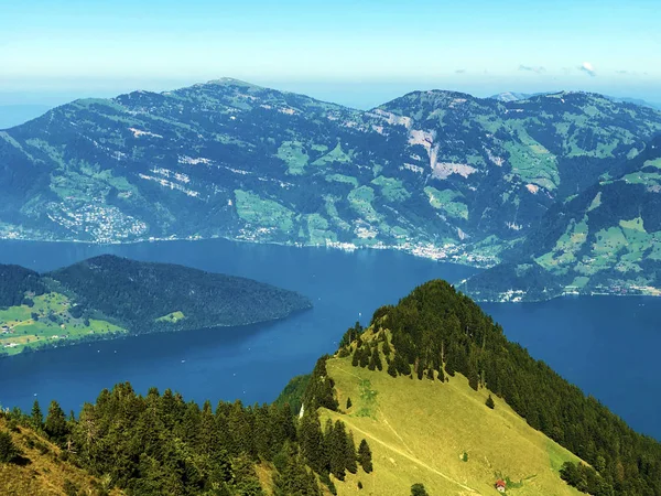Vista Del Lago Lucerna Lago Vierwaldstaetersee Vierwaldstattersee Los Alpes Suizos — Foto de Stock