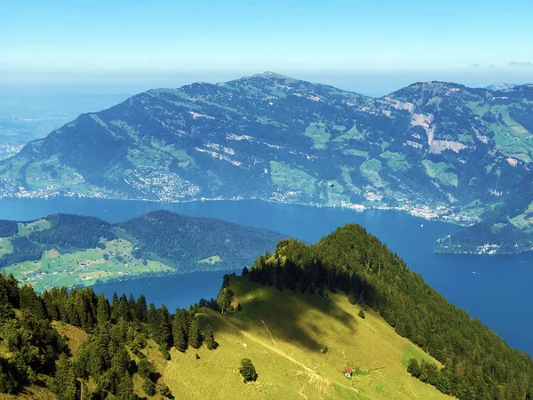 Vista Del Lago Lucerna Lago Vierwaldstaetersee Vierwaldstattersee Los Alpes Suizos —  Fotos de Stock