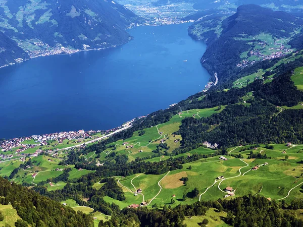 Vista Del Lago Lucerna Lago Vierwaldstaetersee Vierwaldstattersee Los Alpes Suizos —  Fotos de Stock