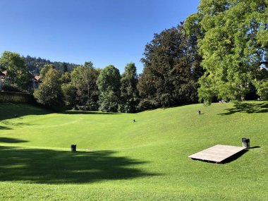 Üç Pont dinlenme alanı veya Das Naherholungsgebiet Drei Weihern, Drei Weieren - St. Gallen, İsviçre