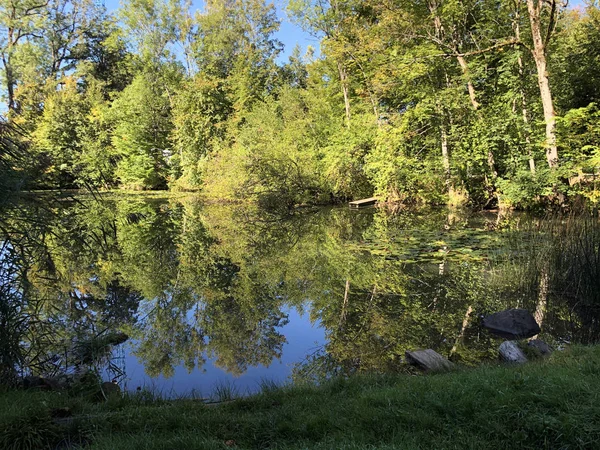 Eichweier Lagoa Eichweiher Área Recreação Três Lagoas Das Naherholungsgebiet Drei — Fotografia de Stock