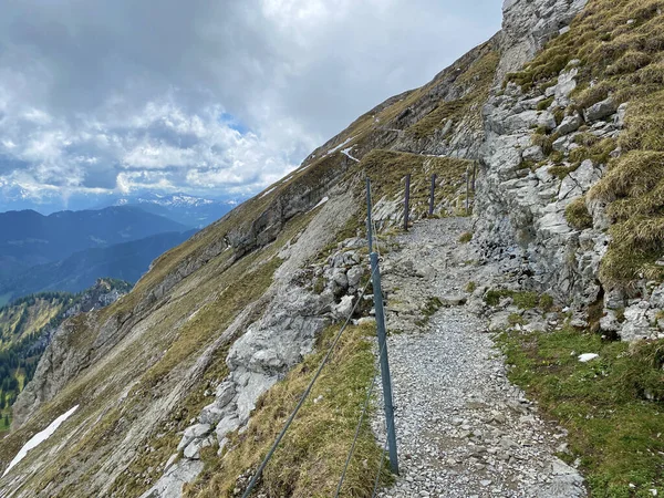 Sétaösvények Túrázás Sport Rekreáció Pilátus Hegység Lejtőin Alpesi Völgyekben Hegy — Stock Fotó