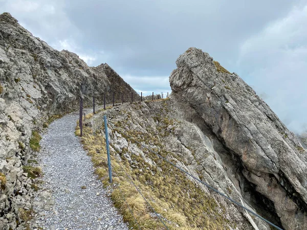 Trails for walking, hiking, sports and recreation on the slopes of the Pilatus massif and in the alpine valleys at the foot of the mountain, Alpnach - Canton of Obwalden, Switzerland (Schweiz)