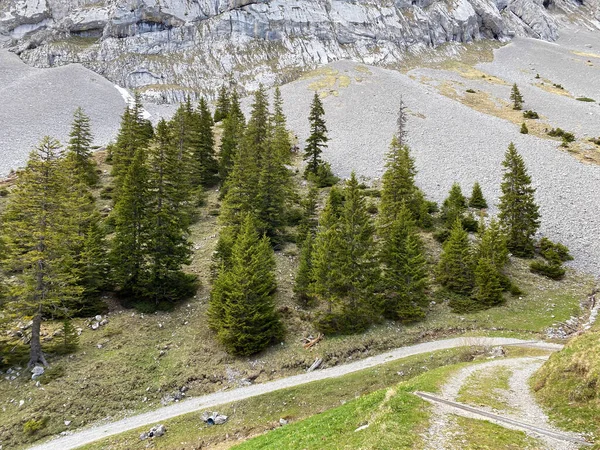 Trails for walking, hiking, sports and recreation on the slopes of the Pilatus massif and in the alpine valleys at the foot of the mountain, Alpnach - Canton of Obwalden, Switzerland (Schweiz)