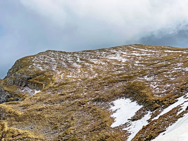 Cima Alpina Widderfeld Nella Catena Montuosa Svizzera Del Pilato Nelle — Foto Stock