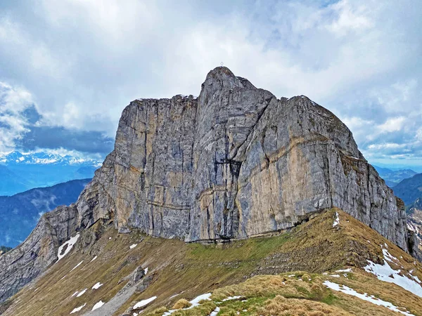 Alpine Peak Widderfeld Swiss Mountain Range Pilatus Emmental Alps Alpnach — Fotografia de Stock