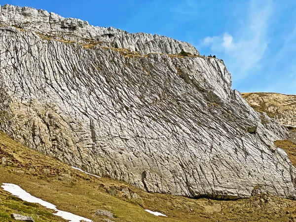 Skały Kamienie Szwajcarskim Paśmie Górskim Pilatus Alpach Emmentalnych Alpnach Kanton — Zdjęcie stockowe