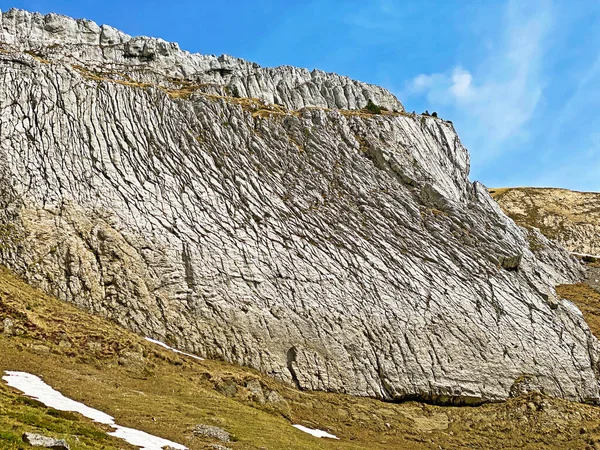 Rotsen Stenen Zwitserse Bergketen Pilatus Emmentale Alpen Alpnach Kanton Obwalden — Stockfoto