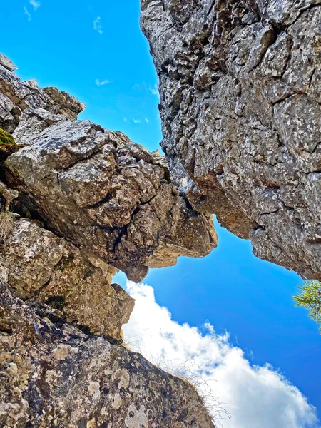 Opening Rock Alpine Peak Widderfeld Swiss Mountain Range Pilatus Emmental — Stock Photo, Image