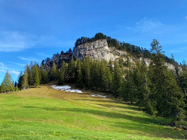Αλπική Κορυφή Του Musflue Στην Ελβετική Οροσειρά Pilatus Και Στις — Φωτογραφία Αρχείου