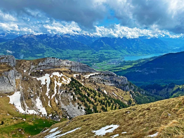 Alpenpiek Van Ruessiflue Zwitserse Bergketen Pilatus Emmentale Alpen Alpnach Kanton — Stockfoto