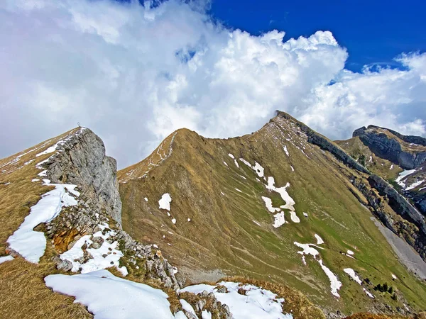 Prachtig Uitzicht Vanaf Bergtop Van Widderfeld Zwitserse Bergketen Pilatus Emmental — Stockfoto