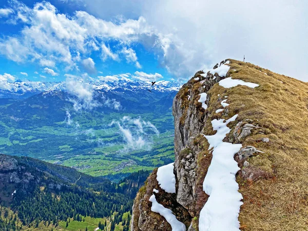 Hermosa Vista Desde Pico Alpino Widderfeld Cordillera Suiza Pilatus Los — Foto de Stock