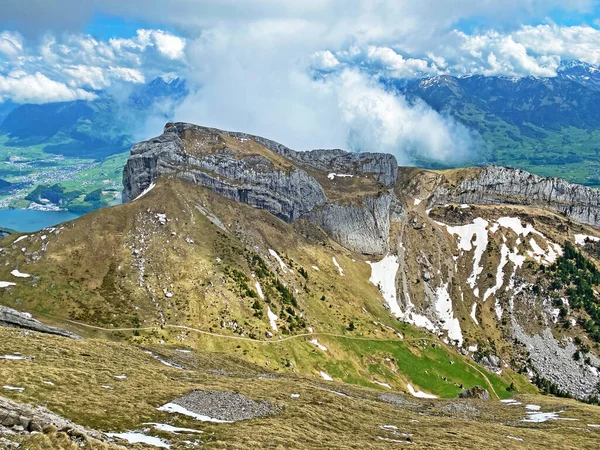 Alpejski Szczyt Matthorn Szwajcarskim Paśmie Górskim Pilatus Alpach Emmentalnych Alpnach — Zdjęcie stockowe