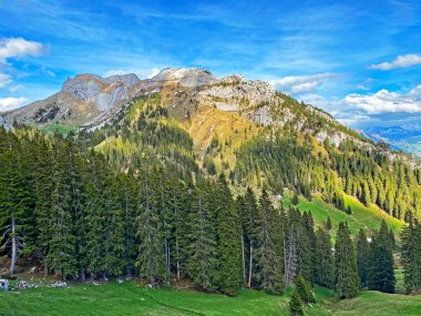 İsviçre 'nin Pilatus dağlarındaki Matthorn ve Musflue tepelerinde ve Emmental Alpler' de, Alpnach - Obwalden Kantonu, İsviçre (Kanton Obwalden, Schweiz)